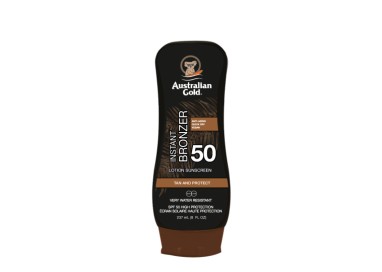Australian Gold Protection Instant Bronzer Lotion With Bronzer Spf 50 237 Ml